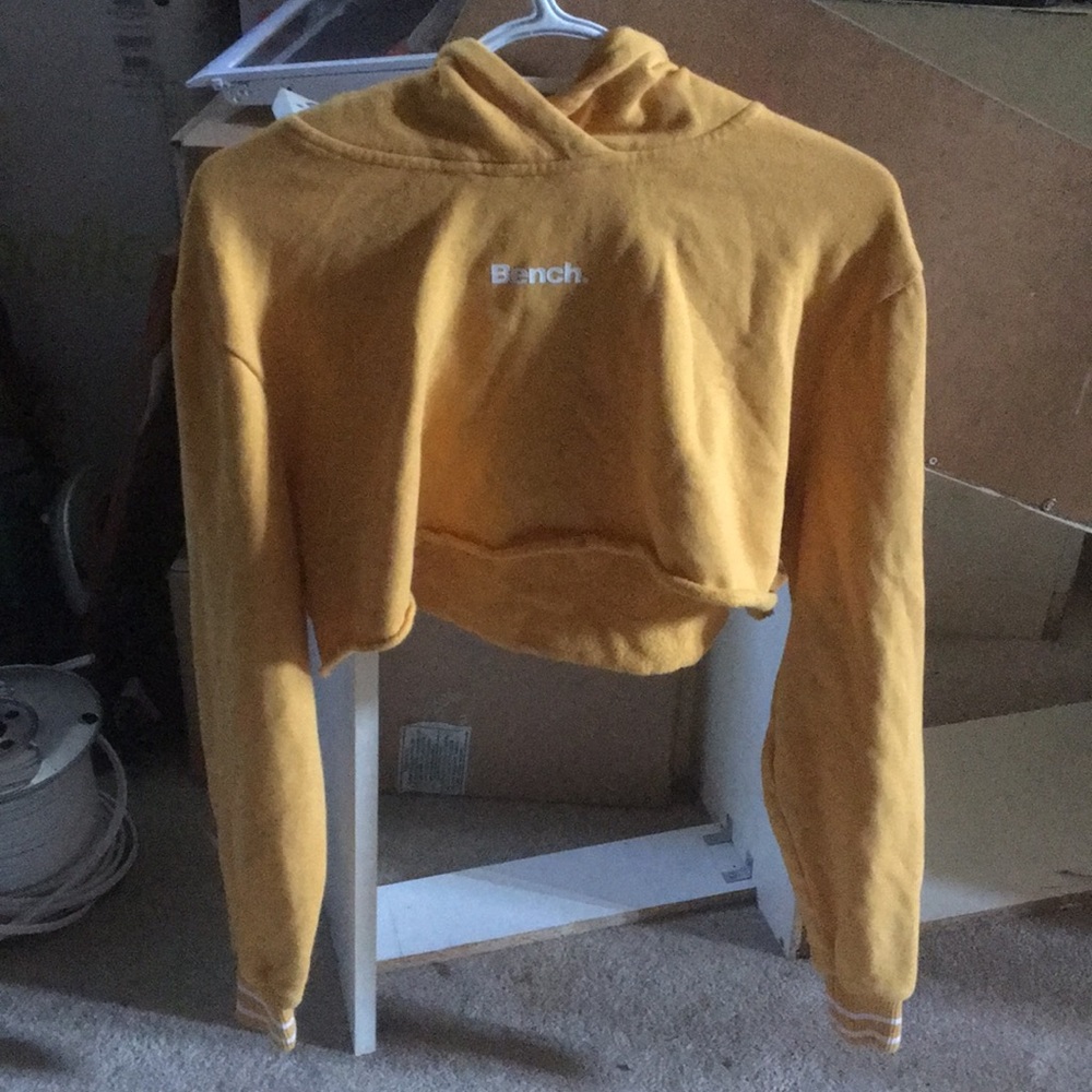 yellow cropped hoodie